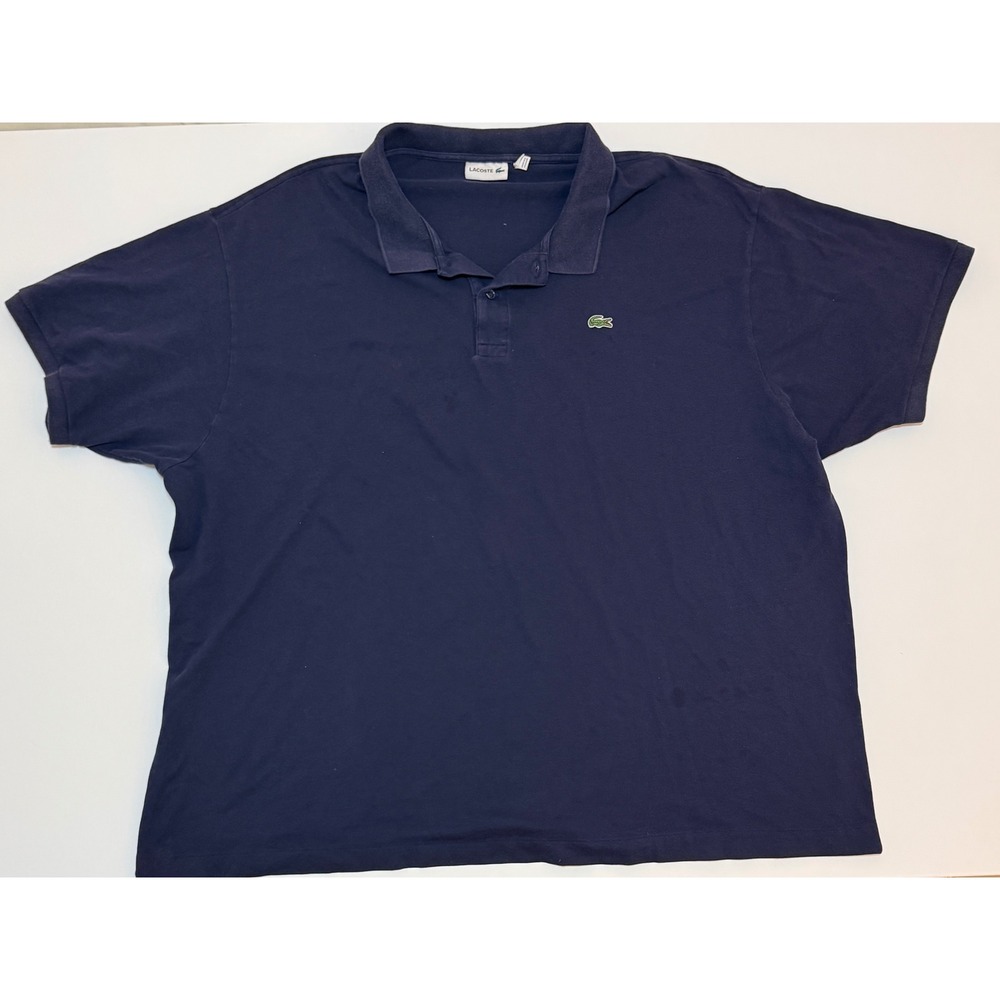 Lacoste Mens Navy Blue Short Sleeve Pique Polo Shirt Big & Tall 5XLB FA10614